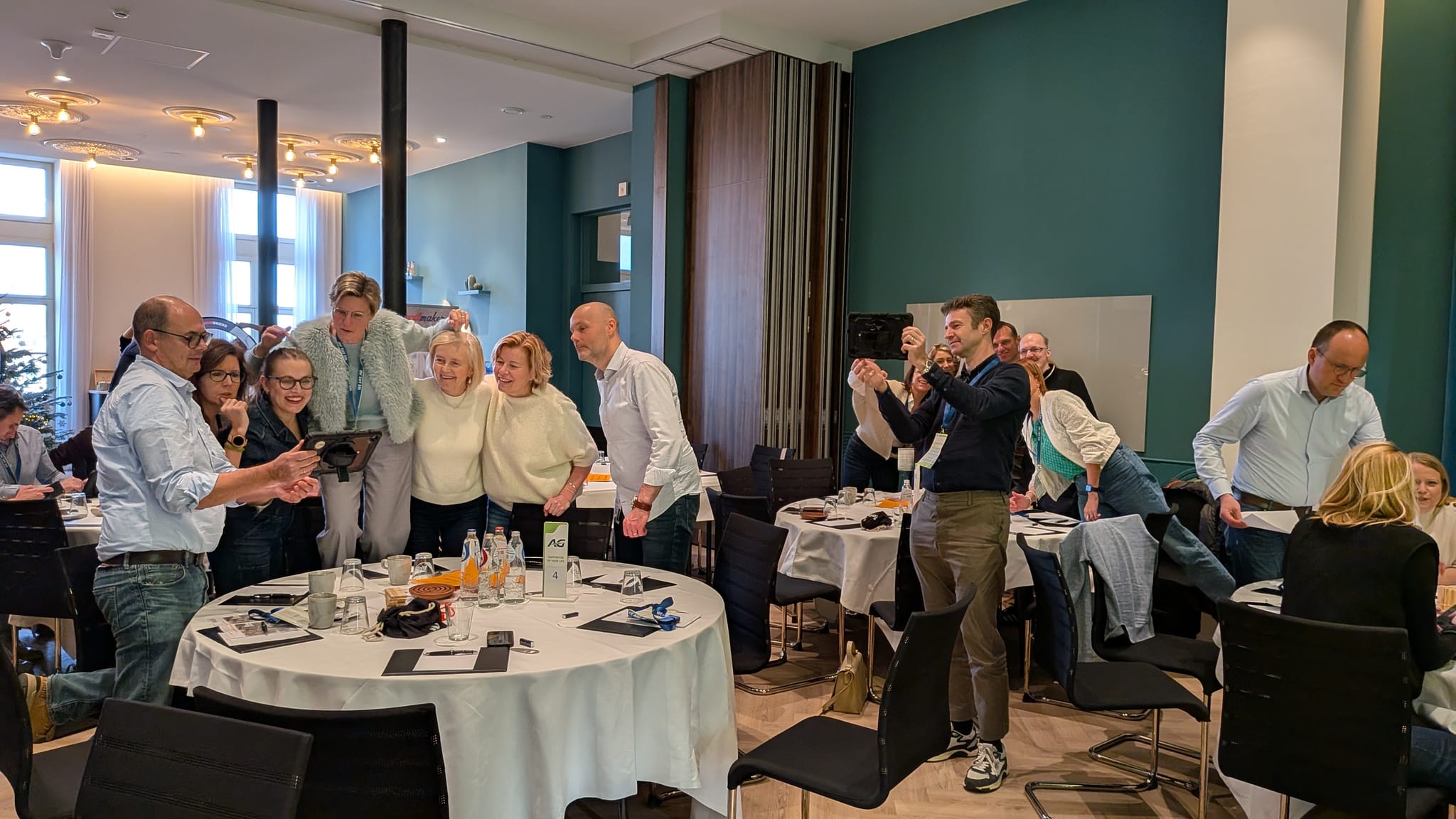 Colleagues getting to know each other better beyond online meetings during a teambuilding